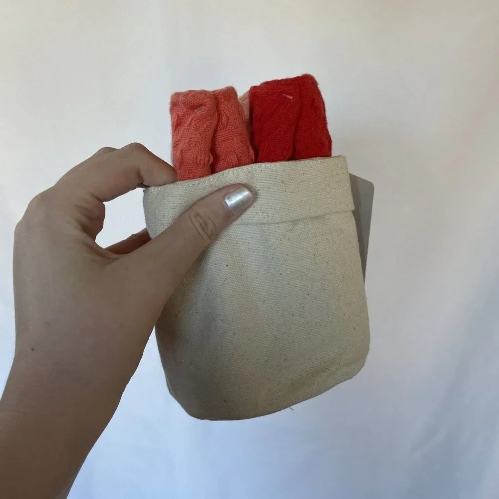 Mainstays five piece dishcloth set orange white beige coral red colors household